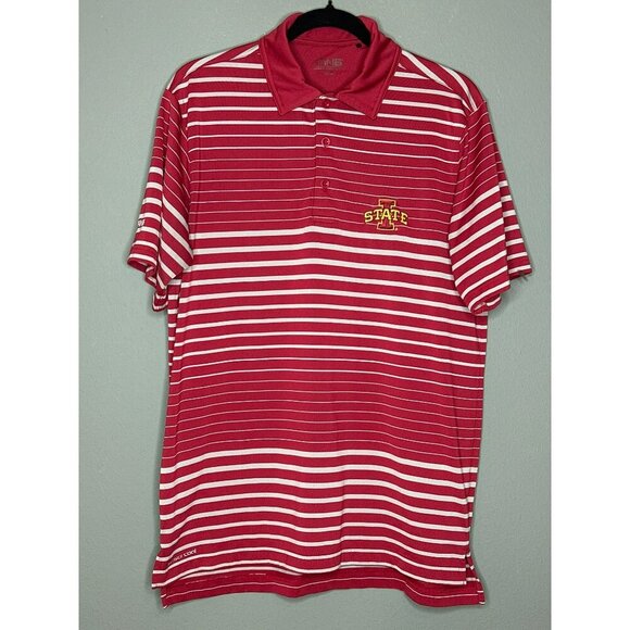 Ping Iowa State University Red Striped SS Polo Shirt Men's Medium - Picture 1 of 9